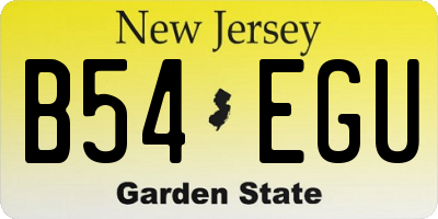 NJ license plate B54EGU