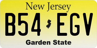 NJ license plate B54EGV
