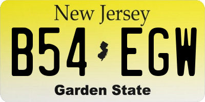 NJ license plate B54EGW