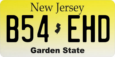 NJ license plate B54EHD