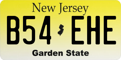 NJ license plate B54EHE
