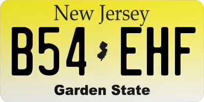 NJ license plate B54EHF