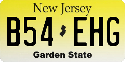 NJ license plate B54EHG