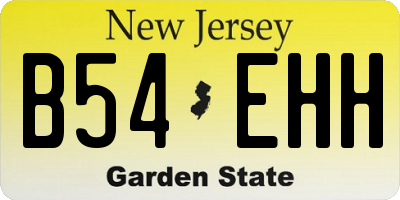 NJ license plate B54EHH