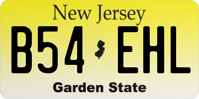 NJ license plate B54EHL
