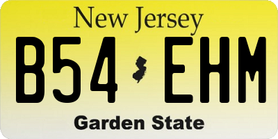 NJ license plate B54EHM