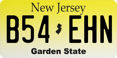 NJ license plate B54EHN