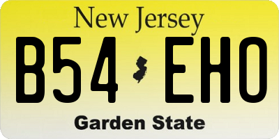 NJ license plate B54EHO