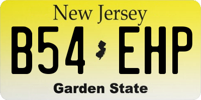 NJ license plate B54EHP