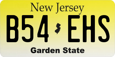 NJ license plate B54EHS