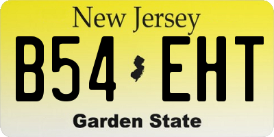 NJ license plate B54EHT