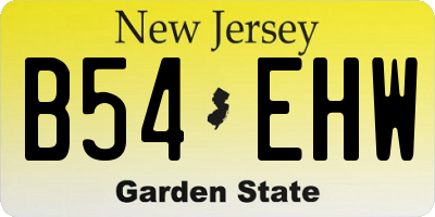 NJ license plate B54EHW
