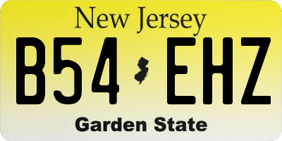 NJ license plate B54EHZ