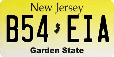 NJ license plate B54EIA