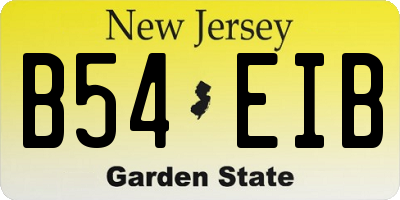 NJ license plate B54EIB