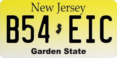 NJ license plate B54EIC
