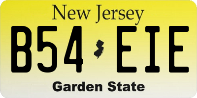 NJ license plate B54EIE