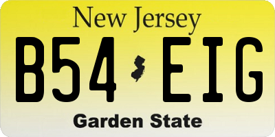 NJ license plate B54EIG
