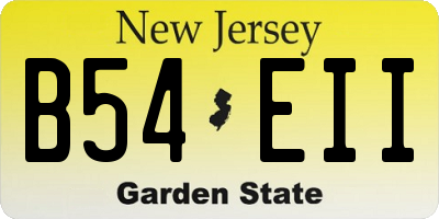 NJ license plate B54EII