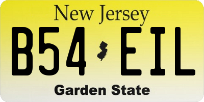 NJ license plate B54EIL