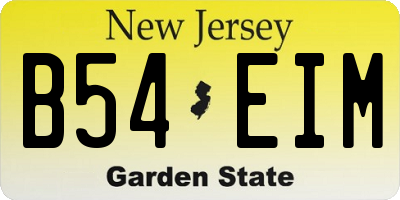 NJ license plate B54EIM