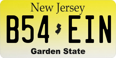 NJ license plate B54EIN
