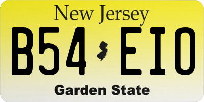 NJ license plate B54EIO
