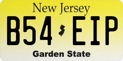 NJ license plate B54EIP