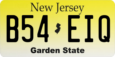 NJ license plate B54EIQ