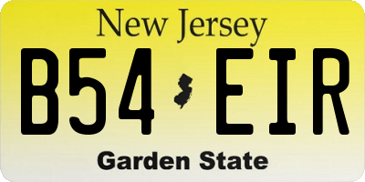 NJ license plate B54EIR