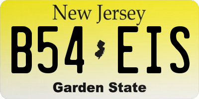 NJ license plate B54EIS