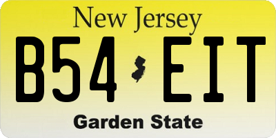 NJ license plate B54EIT