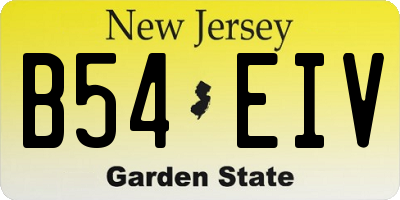 NJ license plate B54EIV