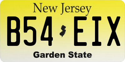 NJ license plate B54EIX