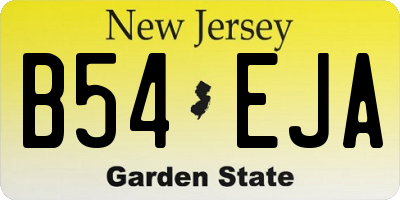 NJ license plate B54EJA