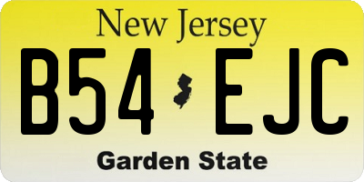 NJ license plate B54EJC