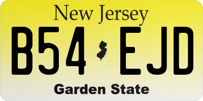 NJ license plate B54EJD