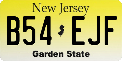 NJ license plate B54EJF