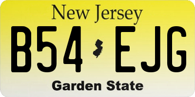 NJ license plate B54EJG