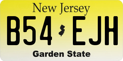 NJ license plate B54EJH