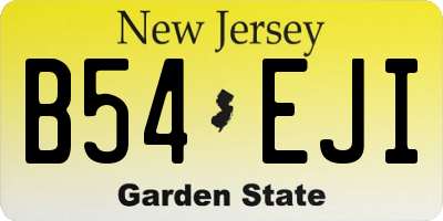 NJ license plate B54EJI