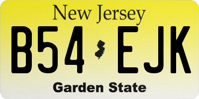 NJ license plate B54EJK