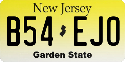 NJ license plate B54EJO