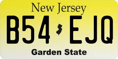 NJ license plate B54EJQ