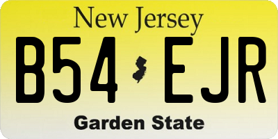 NJ license plate B54EJR