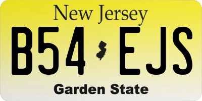 NJ license plate B54EJS