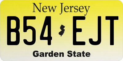 NJ license plate B54EJT