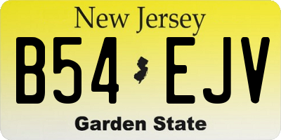 NJ license plate B54EJV