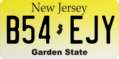 NJ license plate B54EJY