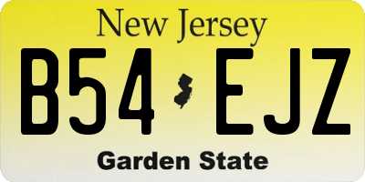 NJ license plate B54EJZ